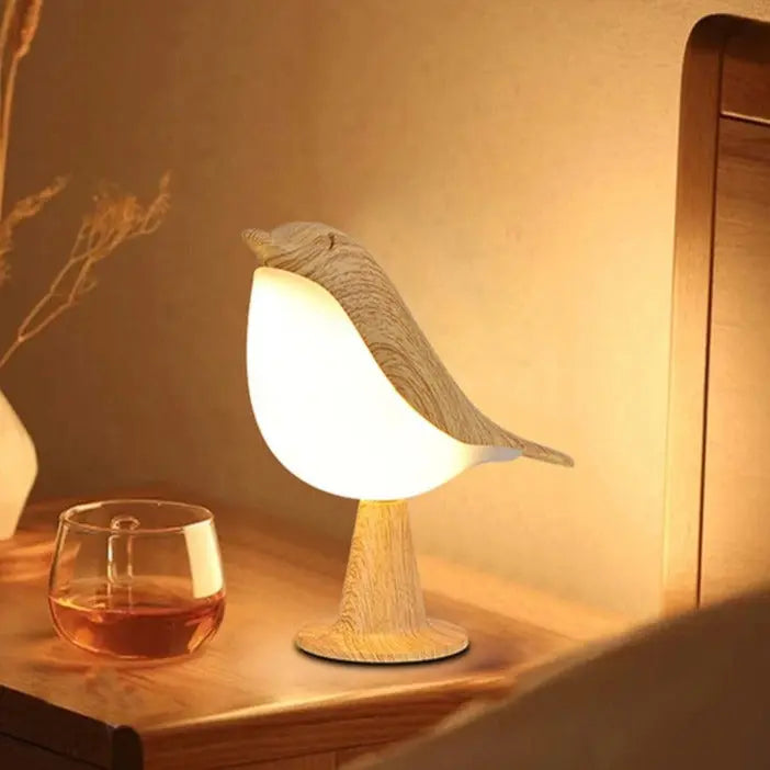 Lampe de chevet en bois créative avec interrupteur tactile Industris.fr