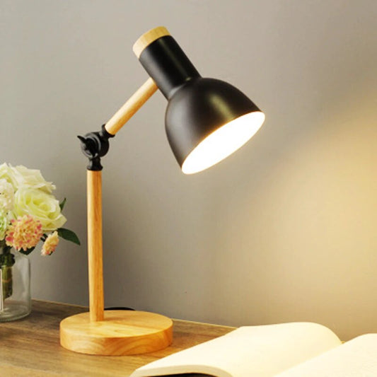 Lampe de Bureau Nordique Simple en Bois - Lampes de Table Créative