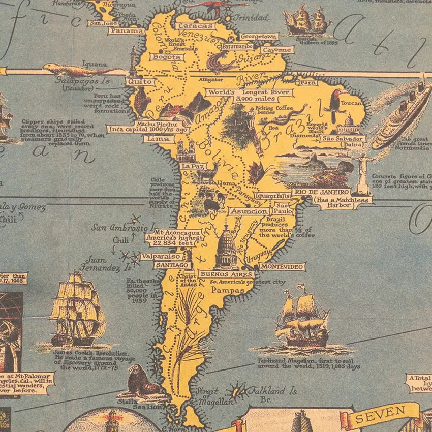 Affiche de la carte du monde en papier kraft vintage Industris.fr