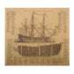 Affiche vintage de navire de guerre en papier kraft, décoration murale Industris.fr