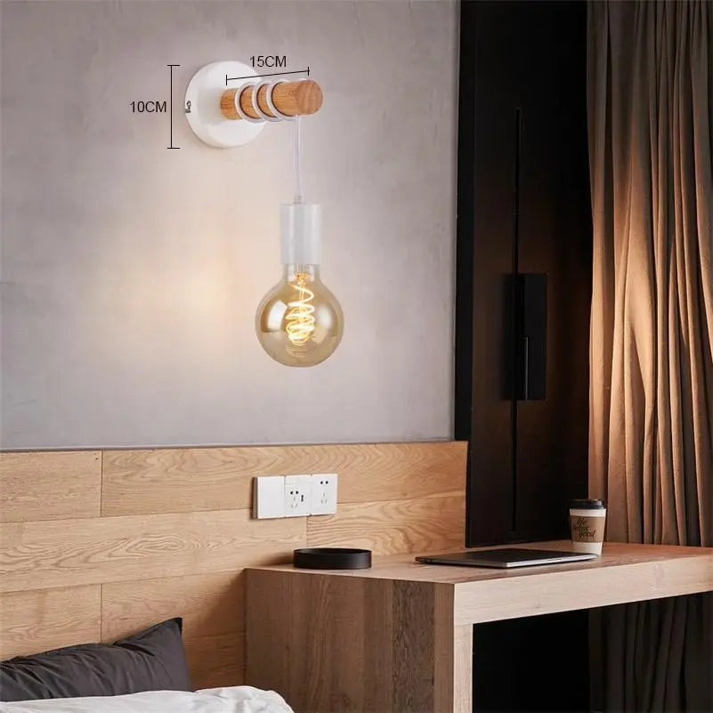 Applique murale LED en bois industriel minimaliste Industris.fr
