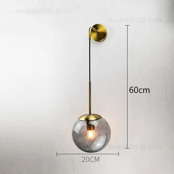 Applique verre nordique boule LED - Luminaire moderne Industris.fr