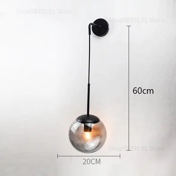 Applique verre nordique boule LED - Luminaire moderne Industris.fr