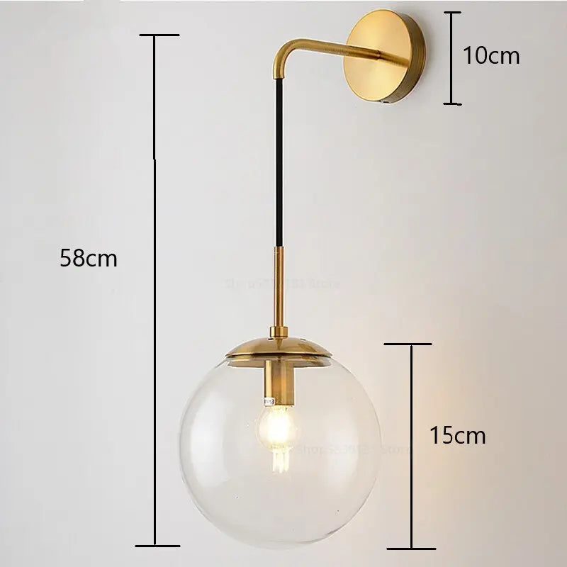 Applique verre nordique boule LED - Luminaire moderne Industris.fr