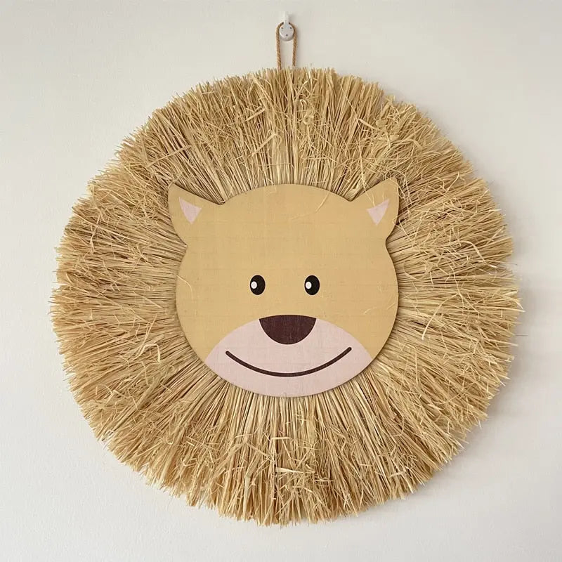 Décoration murale suspendue Lion en bois pour chambre d'enfants Industris.fr