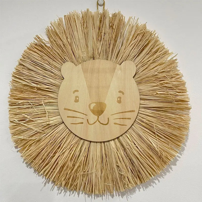 Décoration murale suspendue Lion en bois pour chambre d'enfants Industris.fr