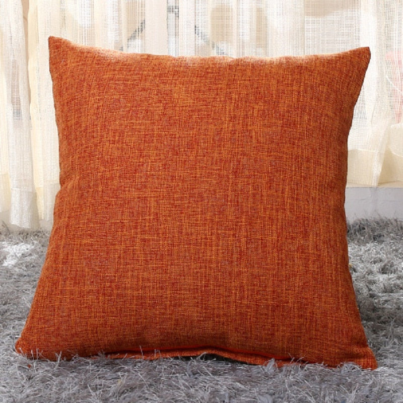 Juste de coussin de taille de canapé en lin solide, taie d'oreiller de bureau, décoration d'intérieur, 40x40/45x45/50x30/50x50/55x60cm Industris.fr