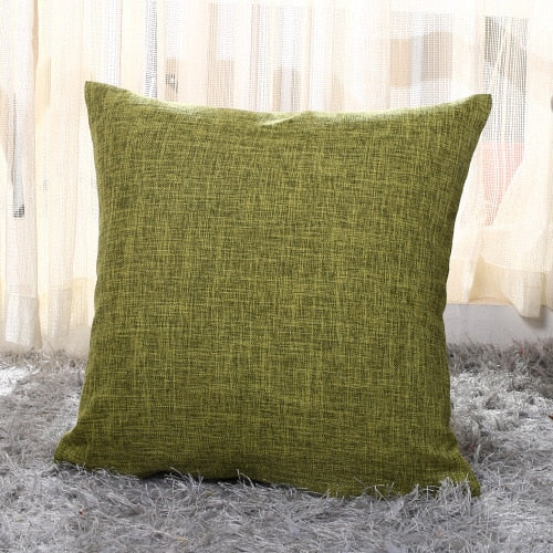 Juste de coussin de taille de canapé en lin solide, taie d'oreiller de bureau, décoration d'intérieur, 40x40/45x45/50x30/50x50/55x60cm Industris.fr