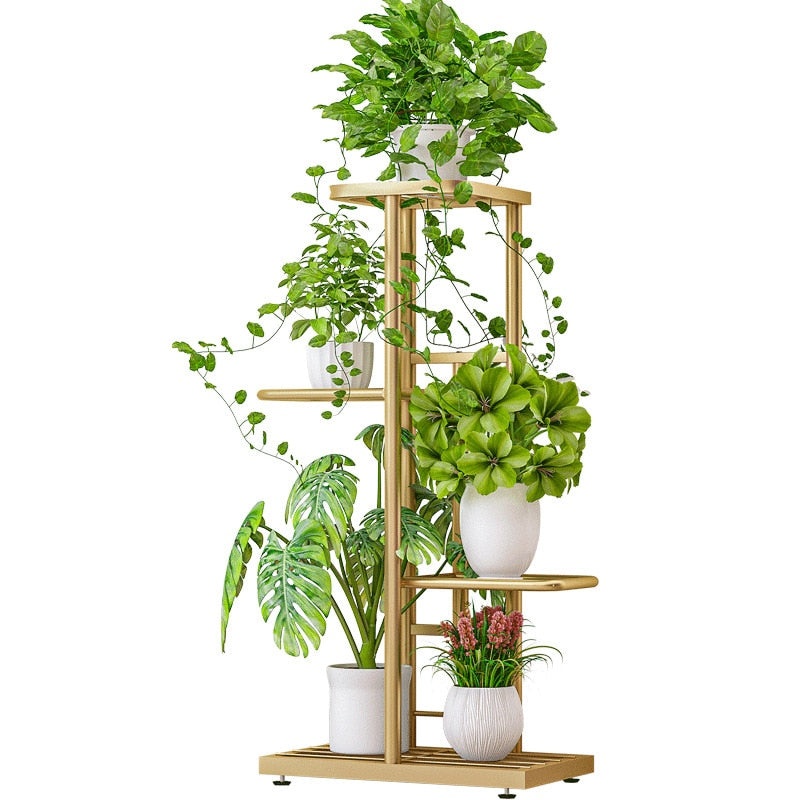 Support de plantes en pot, 4 niveaux, 5 pots de fleurs multiples, étagères, jardinière T1, évaluation du stockage, affichage pour jardin intérieur, balcon Industris.fr