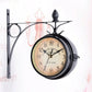 Horloge murale à double face noire pour jardin extérieur Industris.fr
