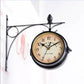 Horloge murale à double face noire pour jardin extérieur Industris.fr