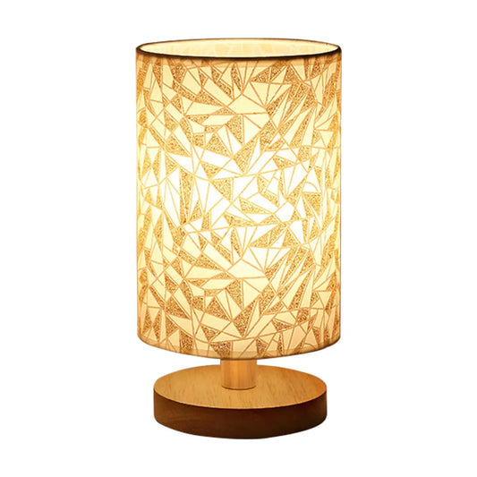 Lampe de chevet cylindrique en bois Industris.fr
