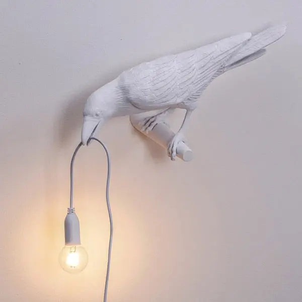 Lampe de chevet en résine avec oiseau porte-bonheur, luminaire décoratif Industris.fr