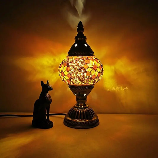 Lampe de table en mosaïque turque faite à la main en verre Industris.fr