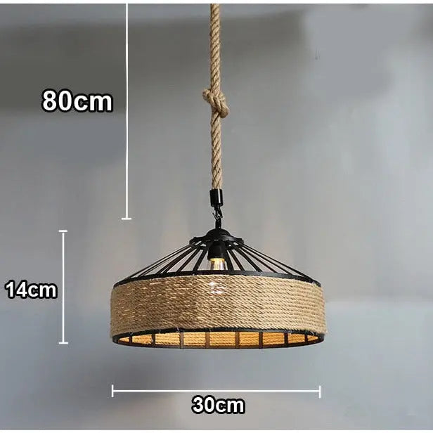 Lampe suspendue en corde de sisal classique d'Espagne Industris.fr