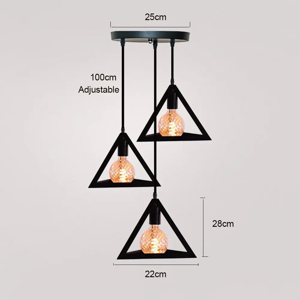 Lampe suspendue industrielle nordique à 3 lumières Industris.fr