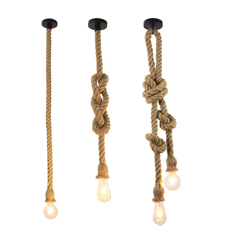 Lampes suspendues en corde de chanvre, style industriel rétro Industris.fr