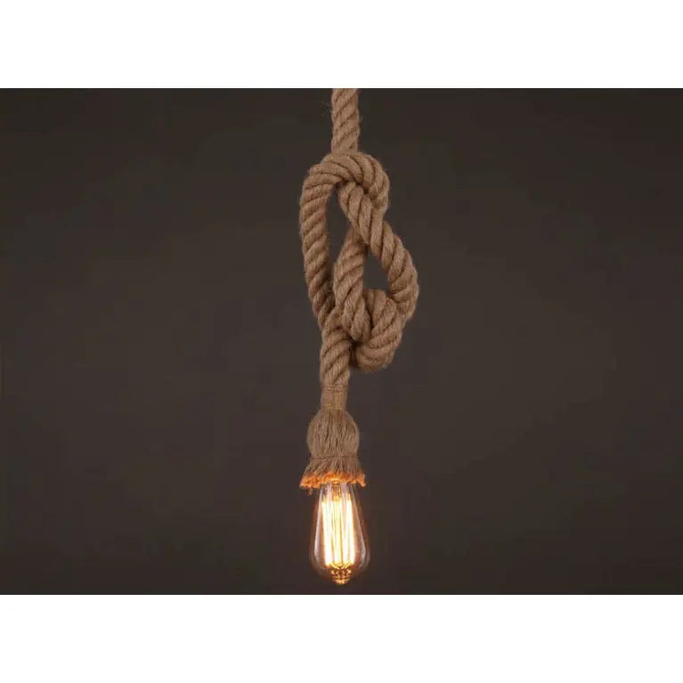 Lampes suspendues en corde de chanvre, style industriel rétro Industris.fr