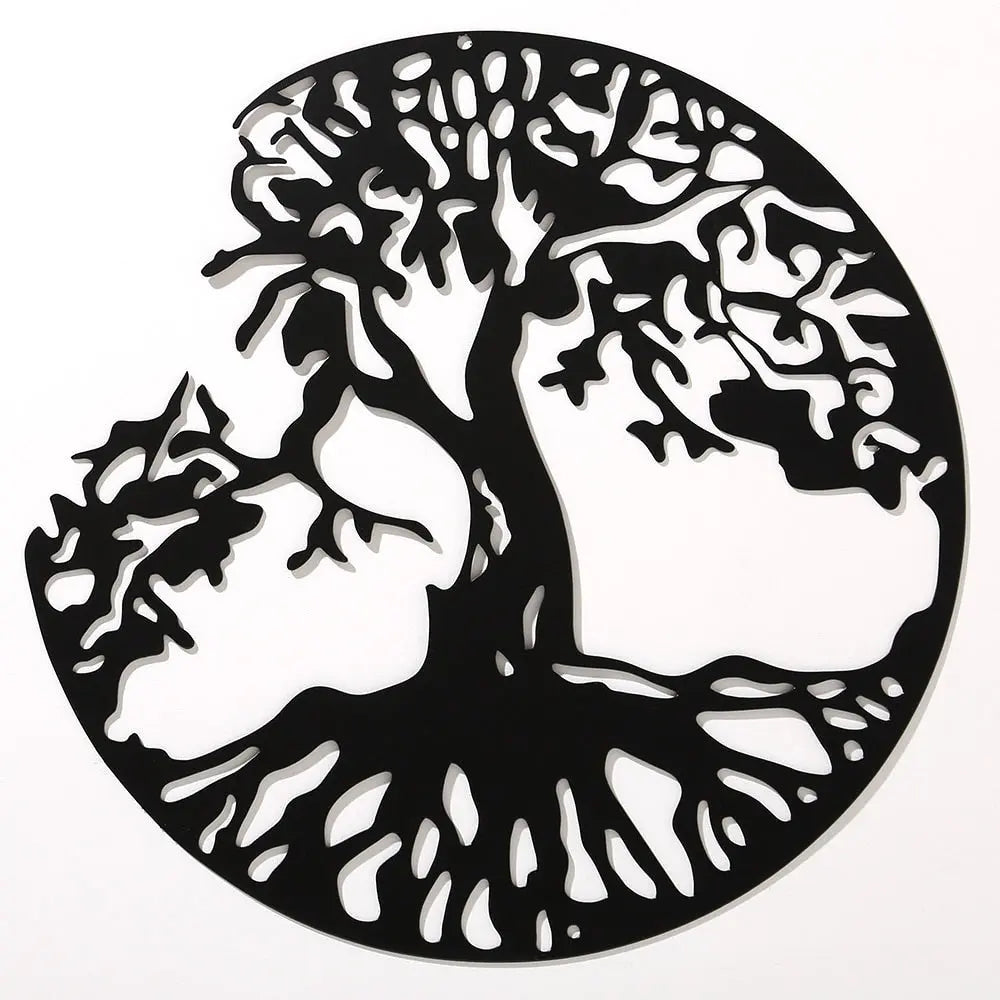Plaque de décoration murale en métal arbre de vie Industris.fr