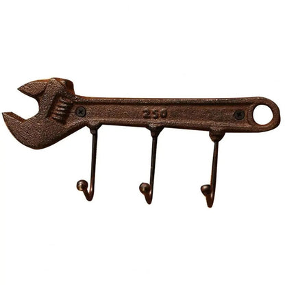 Porte-clés industriel en forme de clé en fer, décoration rustique Industris.fr