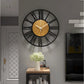 Décoration intérieure, horloge murale en métal, horloge d'art ronde rétro à la mode pour la salle à manger à la maison, horloge murale pour le salon.