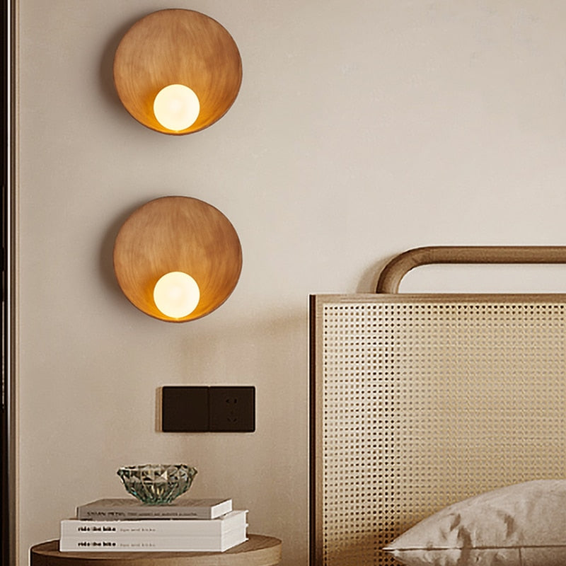 Applique murale LED Style chinois, blanc ou marron, luminaire créatif d'intérieur, idéal pour une chambre à coucher, un couloir ou une chambre à coucher, en résine 