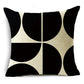 WZH-Taie d'oreiller carrée en lin à College géométriques, housse de coussin, noir et blanc, décoration de chambre à coucher et de voiture, 40cm, 45cm, 50cm Industris.fr