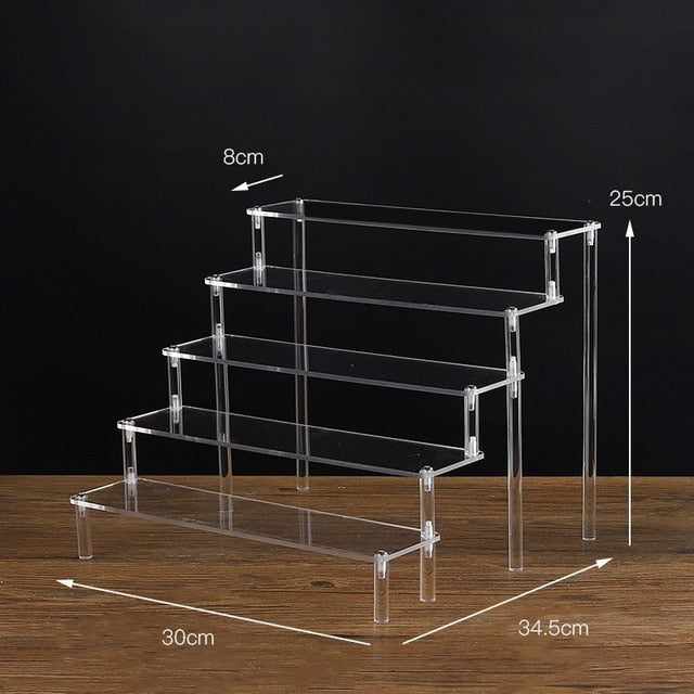 Présentoir en acrylique transparent à 5 niveaux, étagère pour gâteau Chi, décoration de parfum et figurines EvaluAmiibo Funko POP Industris.fr