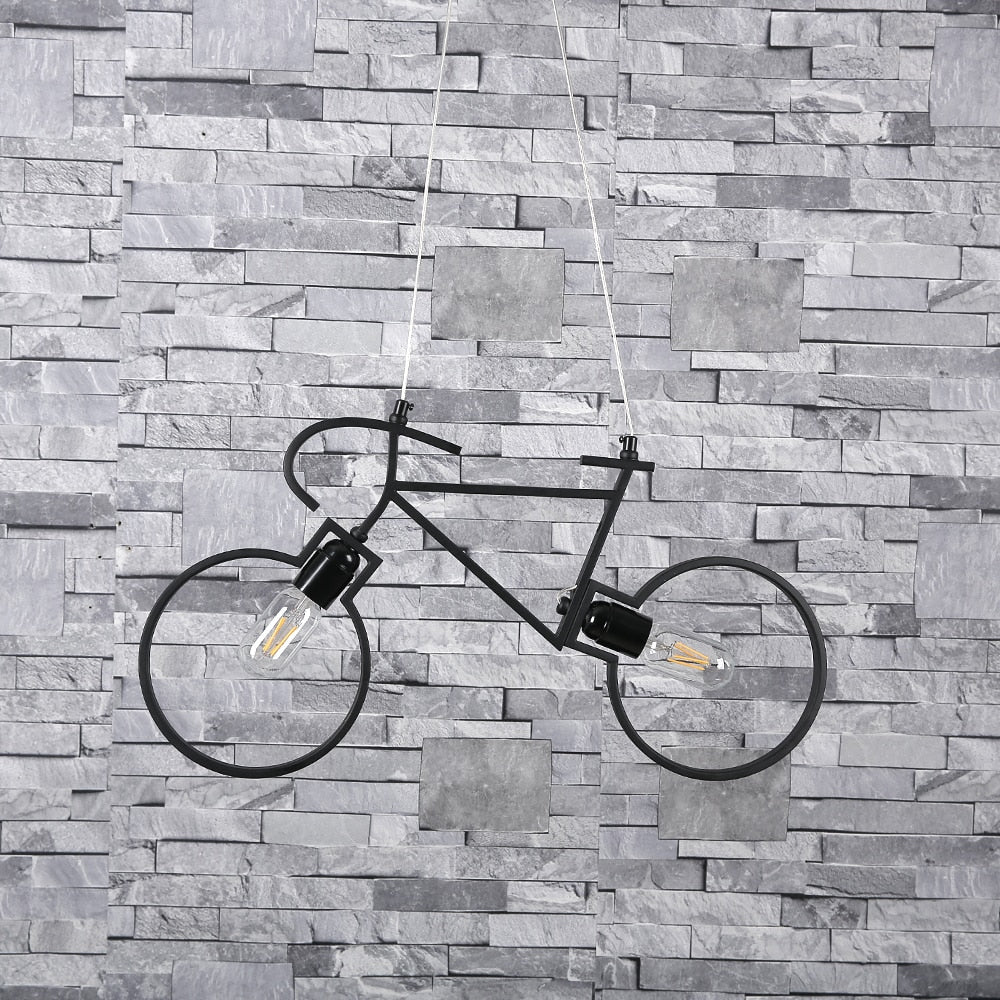 Lampe suspendue rétro en fer pour vélo avec un design créatif Industris.fr