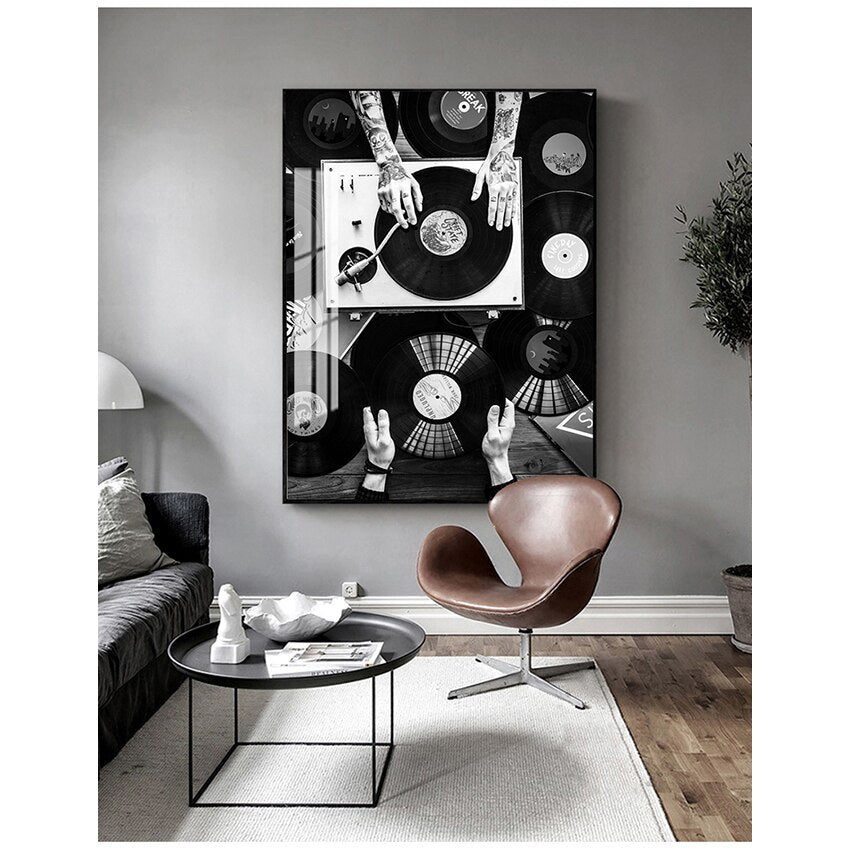 TABLEAU INDUSTRIEL VINYLE NOIR ET BLANC