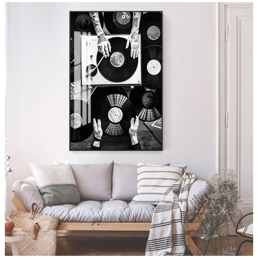 TABLEAU INDUSTRIEL VINYLE NOIR ET BLANC