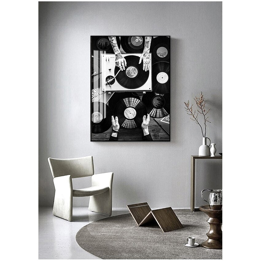 TABLEAU INDUSTRIEL VINYLE NOIR ET BLANC