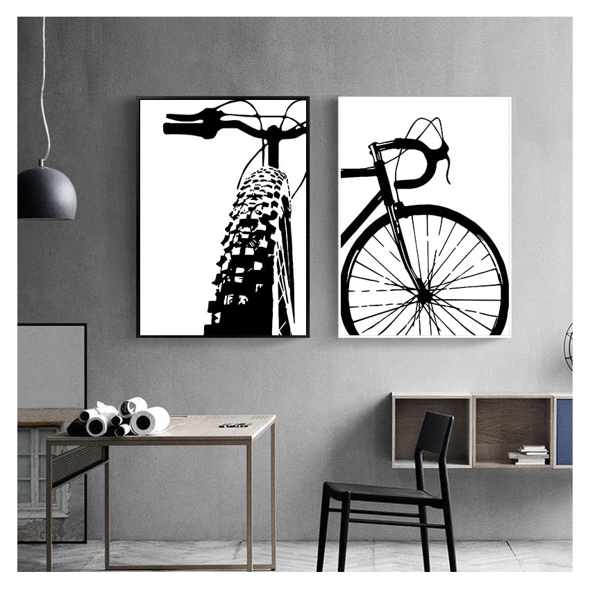 Peinture murale avec motivation, photos d'art, imprimés et affiches de vélo, cadeau pour chambre d'enfants, décoration de maison, toile de cyclisme noire Industris.fr