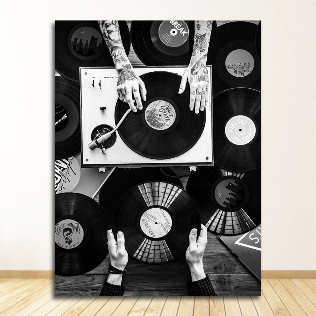 TABLEAU INDUSTRIEL VINYLE NOIR ET BLANC