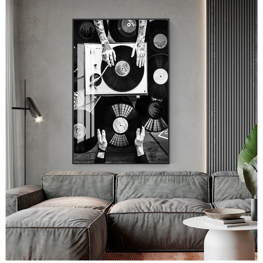 Photo en noir et blanc, décor mural en vinyle, pour salon, amoureux de l'art mural, peinture sur toile, affiche nordique et impression Vintage Industris.fr