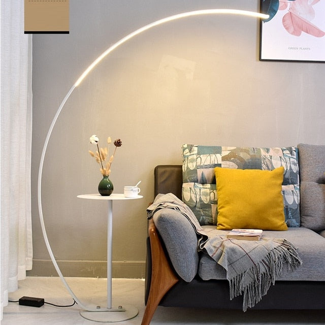 Lampadaire sur pied avec télécommande à gradation C, lumière d'angle LED noire, décoration de chambre à coucher, lampe de salon Industris.fr