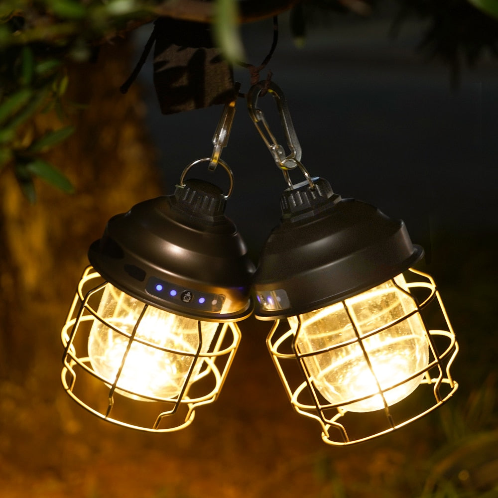 Lanterne LED suspendue Vintage en métal, alimentée par batterie Industris.fr