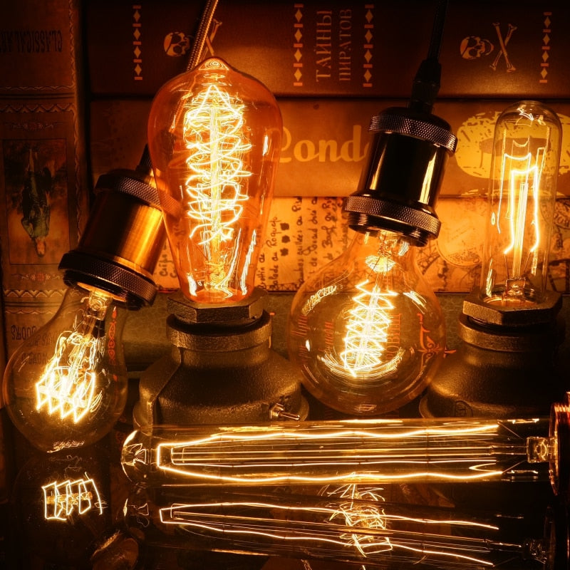 Ampoule rétro Edison, Vintage, incandescente, en spirale, lampe à filaments Industris.fr